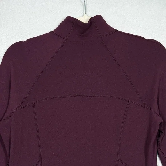 Lululemon Top Womens 6‎ Outrun the Elements 1/2 Zip Rulu Fabric Burgundy Running - Picture 6 of 10